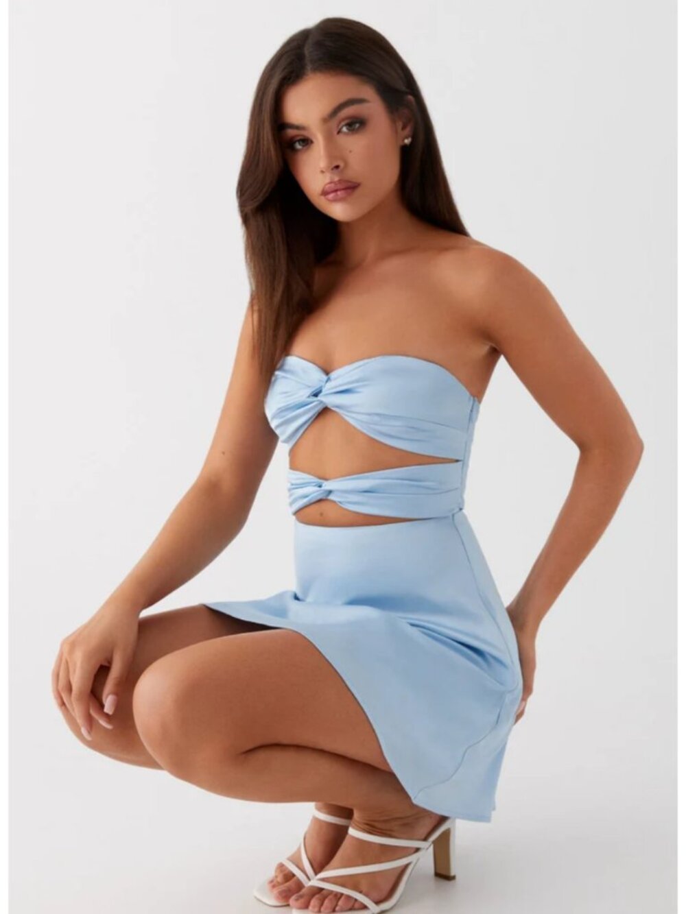 Peppermayo Tianna mini dress in Ice Blue, Size 16